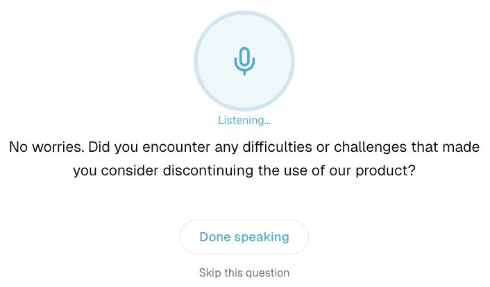 Live interview screen